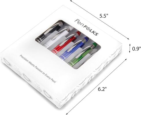 Travigo 6-Pack 3-in-1 Capacitive Stylus Tip Ballpoint Metal Pen with LED Light Set | Black Blue Red Green Pink White in Saudi Arabia