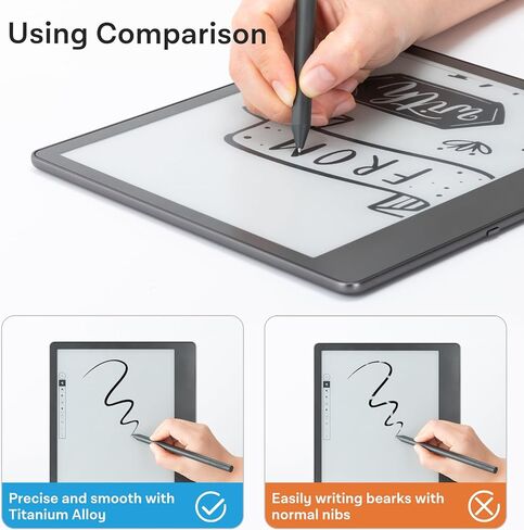 CoBak Sturdy Titanium Alloy Replacement Pen Tips (2 pcs) for Kindle Scribe Stylus - with 4096 Pressure Sensitivity, Low Latency, Tilt Support for Kindle Scribe/Hanvon N10/iReader Stylus in Saudi Arabia