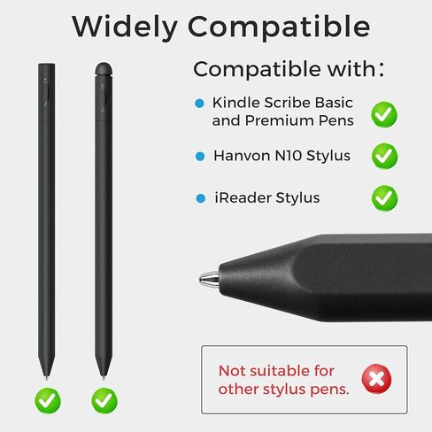 CoBak Sturdy Titanium Alloy Replacement Pen Tips (2 pcs) for Kindle Scribe Stylus - with 4096 Pressure Sensitivity, Low Latency, Tilt Support for Kindle Scribe/Hanvon N10/iReader Stylus in Saudi Arabia