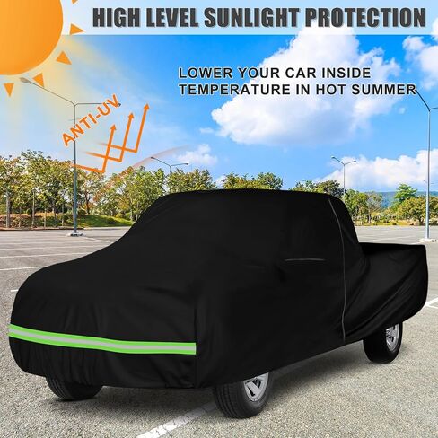 Waterproof Car Cover Compatible with 1980-1995 Toyota Pickup Regular Cab Long Bed, 300D All Weather Classic Car Covers with Inner Cotton&Zipper Door for Snow Rain Protection in Saudi Arabia