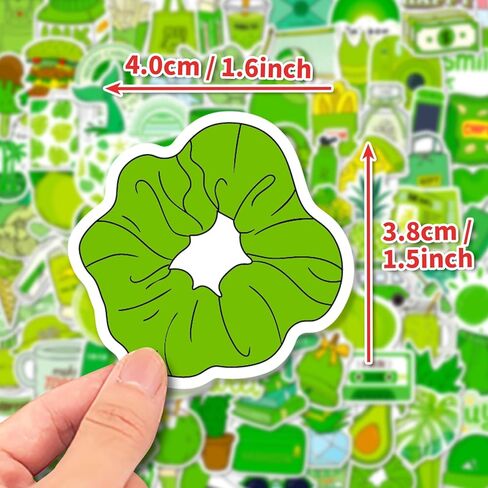 مجموعة 100 قطعة من الملصقات الخضراء للمراهقات والبنات والأولاد، ملصقات جمالية خضراء للفتيات، ملصقات خضراء لطيفة، ملصقات فينيل مقاومة للماء، ملصقات Vsco لأجهزة الكمبيوتر المحمول وزجاجات المياه وألواح التزلج وأمتعة الدراجات النارية in Kuwait