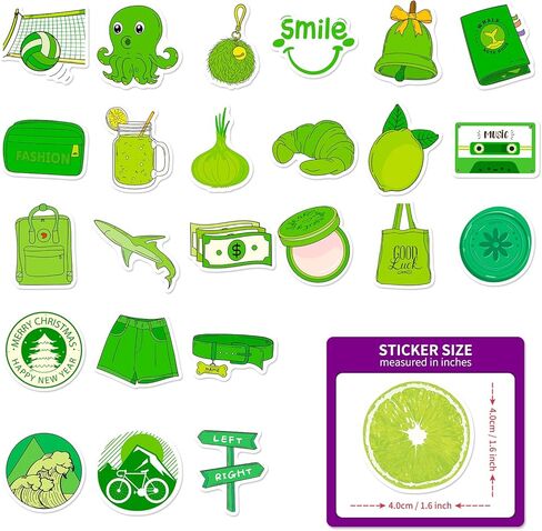 مجموعة 100 قطعة من الملصقات الخضراء للمراهقات والبنات والأولاد، ملصقات جمالية خضراء للفتيات، ملصقات خضراء لطيفة، ملصقات فينيل مقاومة للماء، ملصقات Vsco لأجهزة الكمبيوتر المحمول وزجاجات المياه وألواح التزلج وأمتعة الدراجات النارية in Kuwait