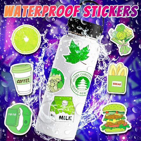 مجموعة 100 قطعة من الملصقات الخضراء للمراهقات والبنات والأولاد، ملصقات جمالية خضراء للفتيات، ملصقات خضراء لطيفة، ملصقات فينيل مقاومة للماء، ملصقات Vsco لأجهزة الكمبيوتر المحمول وزجاجات المياه وألواح التزلج وأمتعة الدراجات النارية in Kuwait