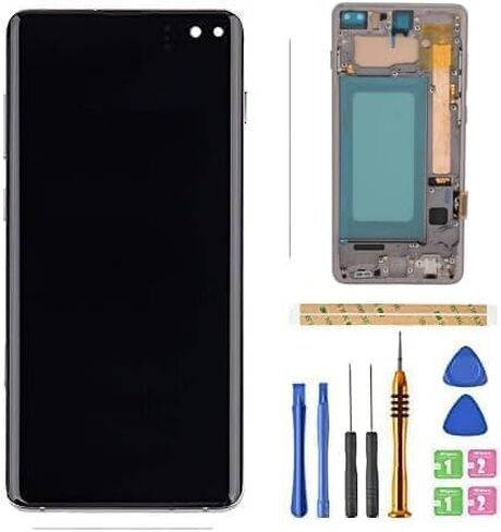 [TFT，Black with Frame] Amoled LCD for Samsung Galaxy S10+ Plus G975 Digitizer Screen Touch Assembly Replacement LCD Display G975F/DS G975U G975U G975W 6.4 inch by BITANR in Saudi Arabia