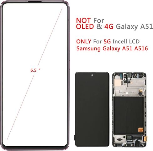 شاشة LCD تعمل باللمس بديلة مع إطار لهاتف Samsung Galaxy A51 4G 2019 SM-A515 A515F A515U 6.5 بوصة مع إطار مع مجموعة أدوات in Kuwait