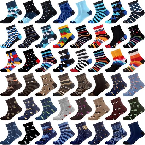 WeciBor 42 Pairs Colorful Funny Quarter Socks for Men Women Random Bulk Pack in Saudi Arabia