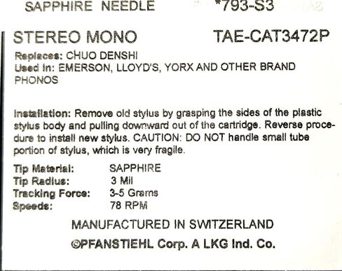 78 دورة في الدقيقة Pfanstiehl استبدال إبرة الفونوغراف متوافقة مع Crosley CR-27 CR-43 CR-44 CR-46C CR-47 CR-48C CR-49B in Kuwait