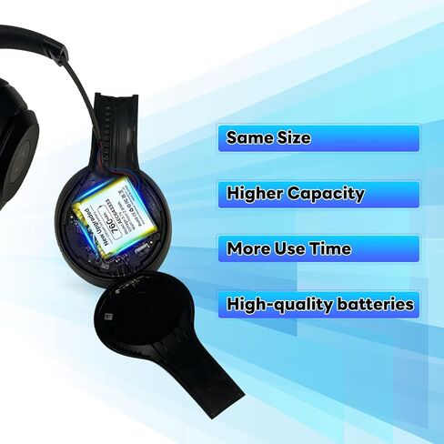 بطارية مطورة بقدرة 760 مللي أمبير في الساعة لجهاز Beats Studio 3.0 Studio 2.0 (الجزء رقم Beats AEC643333)، بطارية سماعة رأس لاسلكية Li-Polyme بقدرة عالية 3.7 فولت in Kuwait