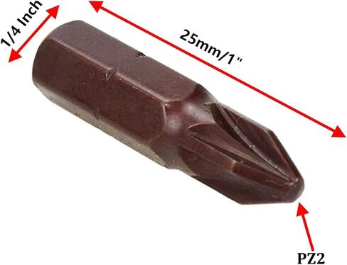 لقمة مفك براغي مغناطيسية PZ2 Pozidriv مقاس 1/4 بوصة سداسية الشكل بطول 1 بوصة - 24 قطعة in Kuwait