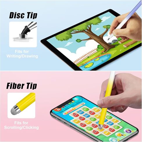2 Pack Stylus Pens for Touch Screens, 2 in 1 Tip & Magnet Cap High Precision Universal Stylus Pencil for iPhone/iPad/Tablets/Samsung Galaxy All Capacitive Touch Devices(Blue+Pink) in Saudi Arabia