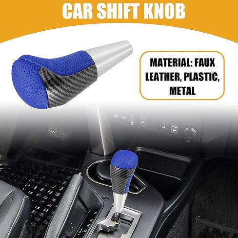 Partuto Gear Shift Knob - Car Inner Gear Shifter Knob - for Toyota Tundra 2007-2021 Faux Leather Plastic Red - 1 Pc in Kuwait