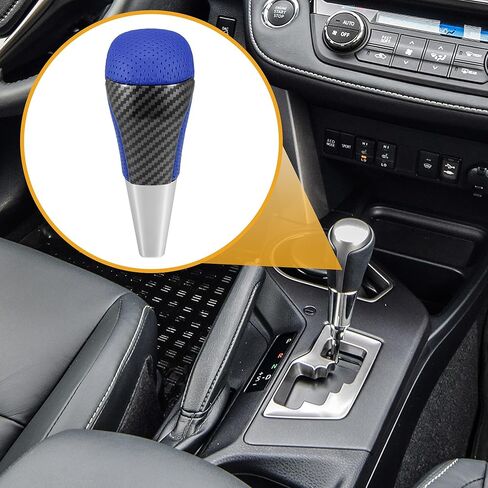 Partuto Gear Shift Knob - Car Inner Gear Shifter Knob - for Toyota Tundra 2007-2021 Faux Leather Plastic Red - 1 Pc in Kuwait