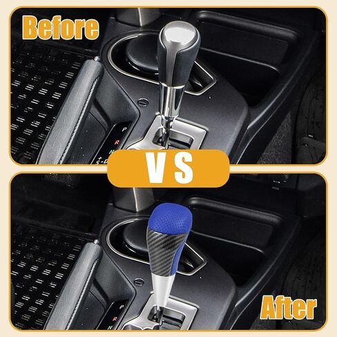 Partuto Gear Shift Knob - Car Inner Gear Shifter Knob - for Toyota Tundra 2007-2021 Faux Leather Plastic Red - 1 Pc in Kuwait