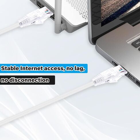 GeeekPi 4PCS Cat6A Ethernet Cable, Snagless Short Shielded Network Cable, White (20 cm/0.65 ft) in Kuwait