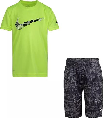 Nike Baby Boy's Dri-FIT Dominate Graphic T-Shirt and Shorts Two-Piece Set (Toddler) Blue Void 3 Toddler in Saudi Arabia