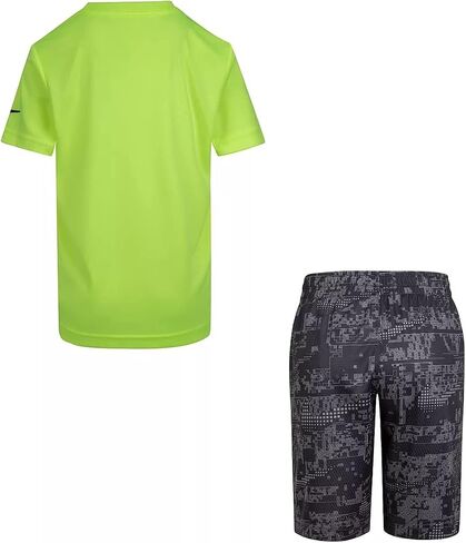 Nike Baby Boy's Dri-FIT Dominate Graphic T-Shirt and Shorts Two-Piece Set (Toddler) Blue Void 3 Toddler in Saudi Arabia