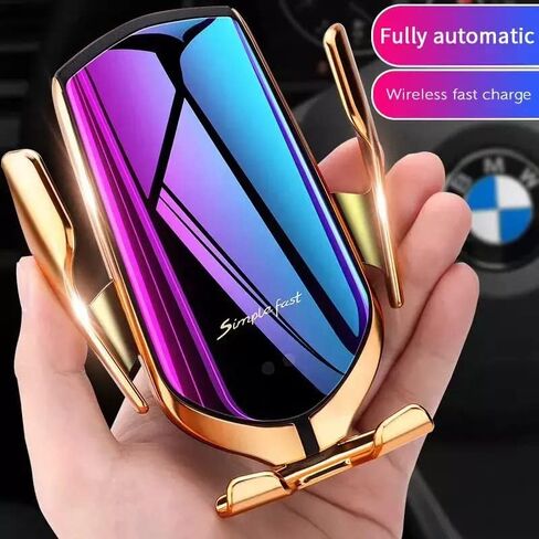 Wireless Charger USB Car Phone Holder Wireless Charger 10W Fast Charging Auto-Clamping Air Vent Phone Holder (Gray) in Saudi Arabia