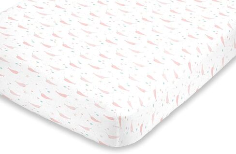 NoJo Super Soft Pink & White Purrdy Kitty Cat Fitted Mini Crib Sheet, Pink, White , 38x5x24 Inch (Pack of 1) in Saudi Arabia