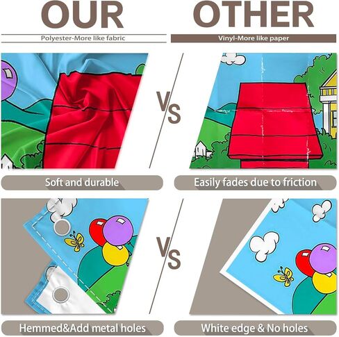 Fabric 7x5ft Cartoon Dog Red House Photography Backdrop Blue Sky Grass Balloon Outdoor Background Party Decorations Kids Birthday Photo Booth Banner in Saudi Arabia