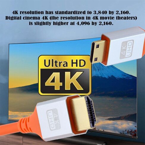 Cablecc كابل HDMI عالي النعومة 4K إلى HDMI قياسي Flex HDTV سلك فائق المرونة عالي السرعة من النوع A ذكر إلى ذكر للكمبيوتر HDTV 200 سم in Saudi Arabia