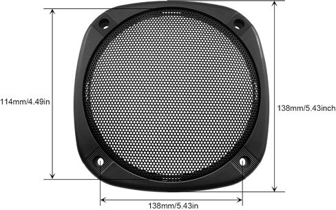 DGZZI Speaker Mesh Cover 5 inches Square Subwoofer Protective Fine Mesh Grid ABS Plastic with 4 Screw Diagonal Distance 138mm for DIY Home Car Speaker Decoration Ring Black in Saudi Arabia