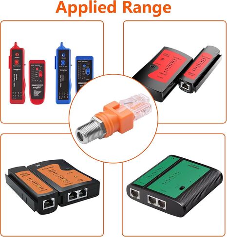 CERRXIAN F إلى RJ45 محول محول 4 حزمة R-F أنثى إلى RJ45 ذكر إيثرنت محوري محولات محورية لاختبار الخط (برتقالي) in Saudi Arabia