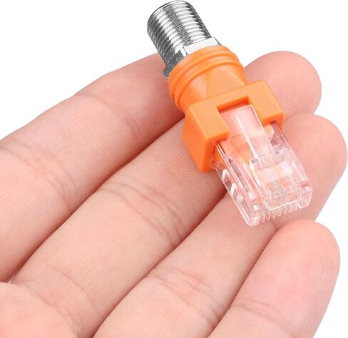 CERRXIAN F إلى RJ45 محول محول 4 حزمة R-F أنثى إلى RJ45 ذكر إيثرنت محوري محولات محورية لاختبار الخط (برتقالي) in Saudi Arabia