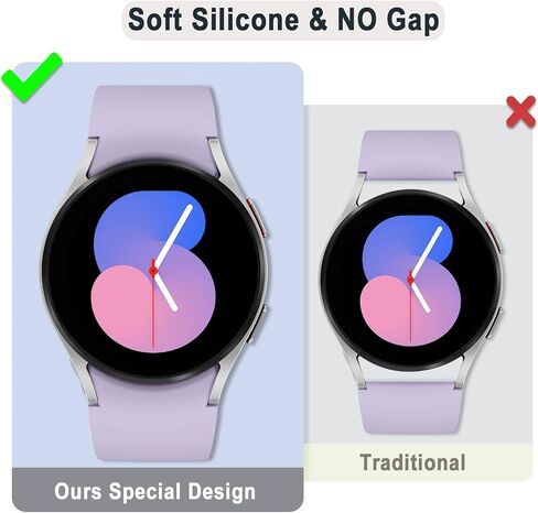 Galaxy Watch 7/6/5/4/FE Band 40mm 44mm,for Samsung Galaxy 6/4 Classic Band 47mm 43mm 46mm 42mm Women Men,Soft Silicone Sport Strap Galaxy Watch 5 pro 45mm,No Gap Replacement Wristband Bracelet Correa in Saudi Arabia