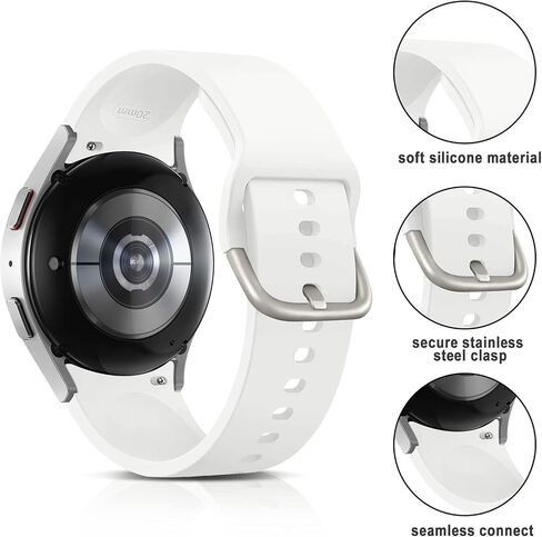 Galaxy Watch 7/6/5/4/FE Band 40mm 44mm,for Samsung Galaxy 6/4 Classic Band 47mm 43mm 46mm 42mm Women Men,Soft Silicone Sport Strap Galaxy Watch 5 pro 45mm,No Gap Replacement Wristband Bracelet Correa in Saudi Arabia