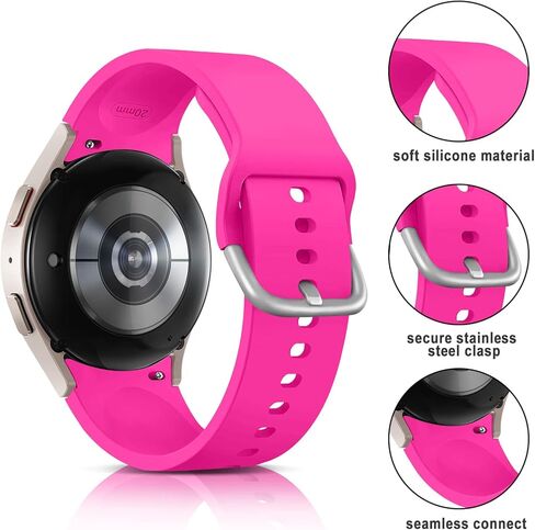 Galaxy Watch 7/6/5/4/FE Band 40mm 44mm,for Samsung Galaxy 6/4 Classic Band 47mm 43mm 46mm 42mm Women Men,Soft Silicone Sport Strap Galaxy Watch 5 pro 45mm,No Gap Replacement Wristband Bracelet Correa in Kuwait