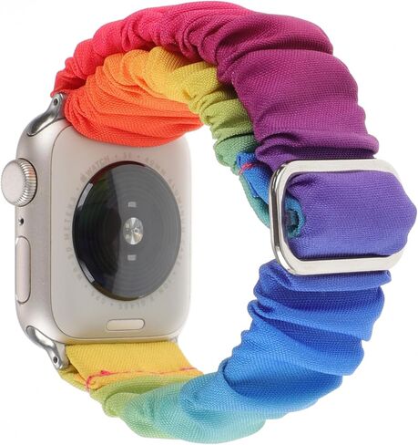 Adjustable Scrunchies Bands Compatible with Apple Watch Band 49mm 45mm 44mm 42mm 40mm 41mm 38mm,Stretchy Cloth Elastic Solo Loop Scrunchy Wristband Cute Strap for iWatch SE Series 9 8 7 6 5 4 3 Ultra in Kuwait