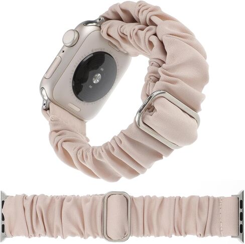 Adjustable Scrunchies Bands Compatible with Apple Watch Band 49mm 45mm 44mm 42mm 40mm 41mm 38mm,Stretchy Cloth Elastic Solo Loop Scrunchy Wristband Cute Strap for iWatch SE Series 9 8 7 6 5 4 3 Ultra in Kuwait