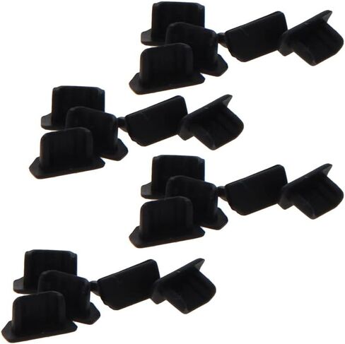Heyiarbeit 10pcs Silicone DVI Cap Port Cover Anti Dust Stopper Plug Cover Protector Cap for End Computer Digital Socket Printer Black Tone in Saudi Arabia