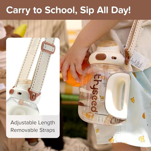 Kids Spill Proof School Straw Cups with Handle Toddler No Spill Sports Water Bottle Children Leak Proof Travel Drinking Cup Dishwasher Safe BPA Free 2+ Year Old Boy Girl Child 14oz/400mL 1 PCS in Saudi Arabia