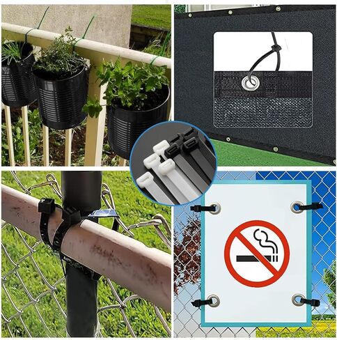 14 Inch Heavy Duty White Zip Ties, for Indoor/Outdoor, Home, Fence and More（100 PCS） in Saudi Arabia