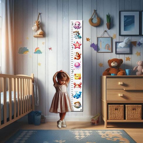 Wooden Height Growth Chart for Kids - Baby Wall Decor for Tracking Boys and Girls' Growth, Perfect Toddler Height Wall Chart for Nursery Room, Ruler for Playroom,Decor (Space Theme) in Saudi Arabia