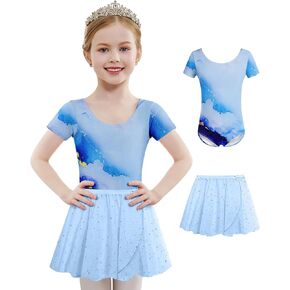 Arshiner Girls Sequin Ballet Leotards Combo Irregular Hem Dance Dresses Outfits Toddler Skirted Leotard