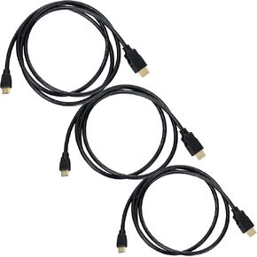 ChromaCast 3 Pack (3ft, 5ft, 10ft) High Definition Multimedia Interface Mini Cable 48Gbps High-Speed, 8K@60Hz, 4K@120Hz, Gold-Plated Plugs, Ethernet Ready