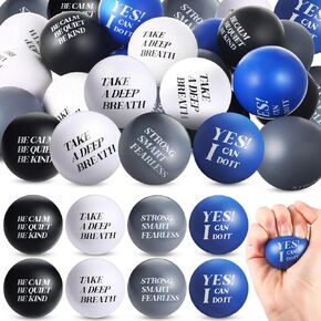 20 Pieces Motivational Stress Balls Foam Balls Quote Stress Relief Ball Pack Inspirational Anxiety Relief Balls Hand Exercise Small Balls for Kids Students Relieve Motivating Encouraging Adult