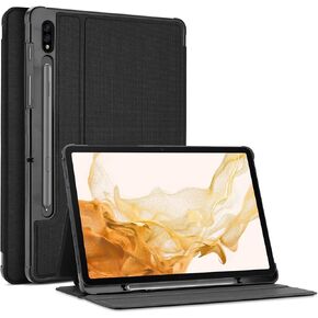 حافظة ProCase لجهاز Galaxy Tab S7 FE 5G 2021/S8 Plus 2022/S7 Plus 2020 مقاس 12.4 بوصة مع حامل قلم S، غطاء ذكي لجهاز Samsung Galaxy Tablet مقاس 12.4 بوصة (SM-X800 X806 T730 T736 T970 T975 T976 T978) - أسود