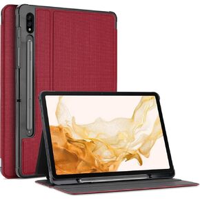 ProCase Case for Galaxy Tab S7 FE 5G 2021/S8 Plus 2022/S7 Plus 2020 12.4 inch with S Pen Holder, Smart Cover for 12.4" Samsung Galaxy Tablet (SM-X800 X806 T730 T736 T970 T975 T976 T978) -Black