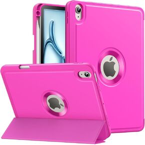 MoKo for iPad Air 11 Inch Case (M2) 2024, iPad Air 6th Generation Case/iPad Air 5th/4th Gen 2022/2020 with Pencil Holder, Smart Trifold Protective iPad Case, Hollow Logo/Auto Wake/Sleep, Navy Blue