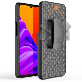 Rome Tech Belt Clip Phone Case for Samsung Galaxy Xcover6 Pro 6.56" 2022 [SM-G736U] Slim Heavy Duty Rugged Slide Hip Holster Cover with Kickstand Compatible with Galaxy X Cover 6 Pro - Black