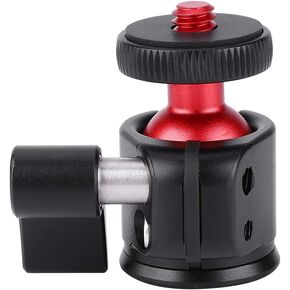 Aluminum Alloy Mini Ball Head, 360 Degree Rotation, 1/4 inch Screw Mount for DSLR Camera Fill Light