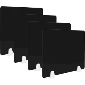 tonchean 4PCS Desk Dividers Office Partitions, Privacy Desk Panel Protective Sneeze Guard, Frosted Acrylic Plexiglass Shield with Clamps for Offices Schools Call Centers - 23.6"L X15.8"W