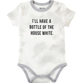 Stephan Baby Snap Suit - Short Sleeve Cotton Bodysuit for Baby with Snap Closure, 6-12 Months, House White