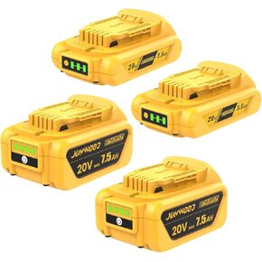4Pack 3.5Ah 7.5Ah Replacement for Dewalt 20V Battery Lithium MAX XR DCB180 DCB206 DCB200 DCB204 DCB204BT-2 DCB203 DCB201 DCB207 Cordless Tools in Kuwait