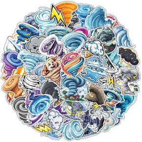 100 Pcs Tornado Stickers, Storm Chaser Waterproof Decals for Water Bottles Laptop Luggage Computer Scrapbooking Teens Adults Girls Kids Funny Party Birthday Decorations