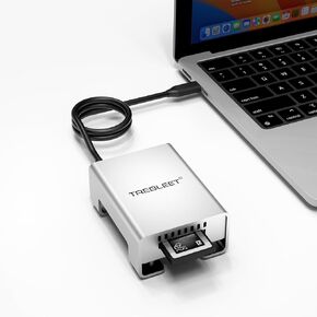 USB4 CFexpress 4.0 Type B Card Reader, 40Gbps Up to 5000MB/s, Built-in Turbo Cooling Fan，OTG Auxiliary Power Supply, Compatible with OWC Atlas Pro & ProGrade CFexpress 4.0 Type B