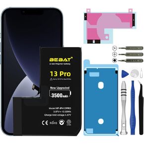 Replacement for iPhone 13 Pro Battery, 3500mAh High Capacity Li-ion Polymer Replacement Battery for Model A2640 A2639 A2638 A2636 A2483 with Professional Repair Tool Kits